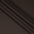 Dark Brown Pinstripe Premium Super 130’s English Wool & Cashmere Suiting Fabric, 150 cm Width, 3.75 Mtrs Cut, Made in UK-D26754