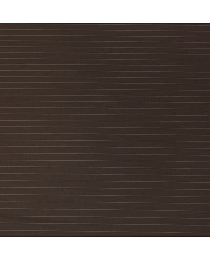 Dark Brown Pinstripe Premium Super 130’s English Wool & Cashmere Suiting Fabric, 150 cm Width, 3.75 Mtrs Cut, Made in UK-D26754