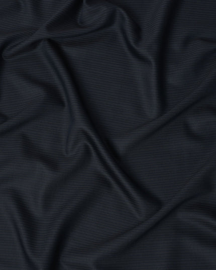 Navy Pinstripe Premium Super 130’s English All Wool Suiting Fabric, 150 cm Width, 4.00 Mtrs Cut, Made in UK-D26755