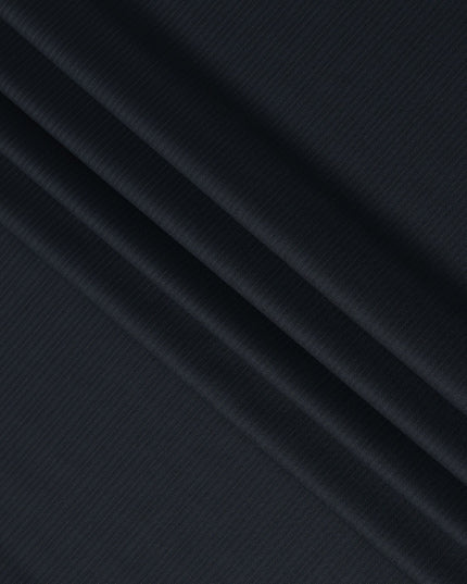 Navy Pinstripe Premium Super 130’s English All Wool Suiting Fabric, 150 cm Width, 4.00 Mtrs Cut, Made in UK-D26755