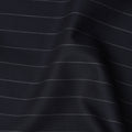 Navy Pinstripe Premium Super 130’s English Wool & Cashmere Suiting Fabric, 150 cm Width, 3.75 Mtrs Cut, Made in UK-D26751