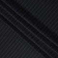 Navy Pinstripe Premium Super 130’s English Wool & Cashmere Suiting Fabric, 150 cm Width, 3.75 Mtrs Cut, Made in UK-D26751