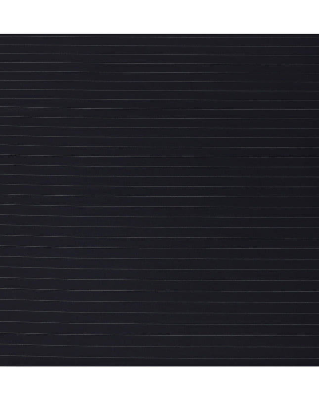 Navy Pinstripe Premium Super 130’s English Wool & Cashmere Suiting Fabric, 150 cm Width, 3.75 Mtrs Cut, Made in UK-D26751