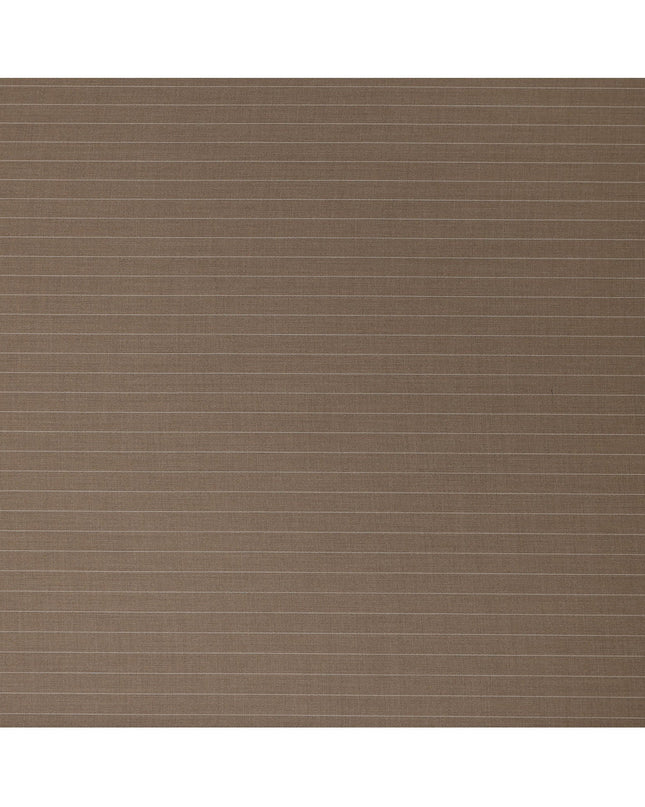 Brown Pinstripe Premium Super 130’s English Wool & Cashmere Suiting Fabric, 150 cm Width, 3.75 Mtrs Cut, Made in UK-D26753