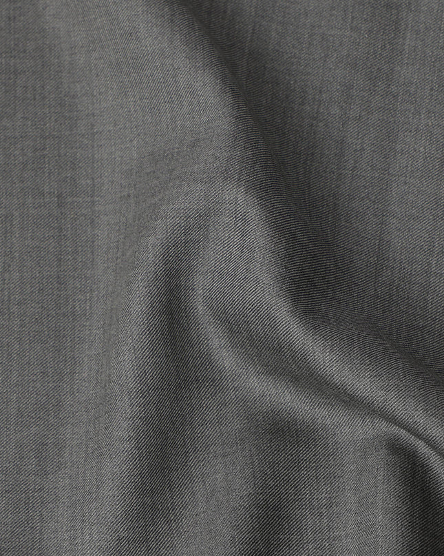 Grey Premium Super 180’s English Wool & Cashmere Suiting Fabric, Width 150 Cms, 3.50 Mtrs, Made in United Kingdom-D26557