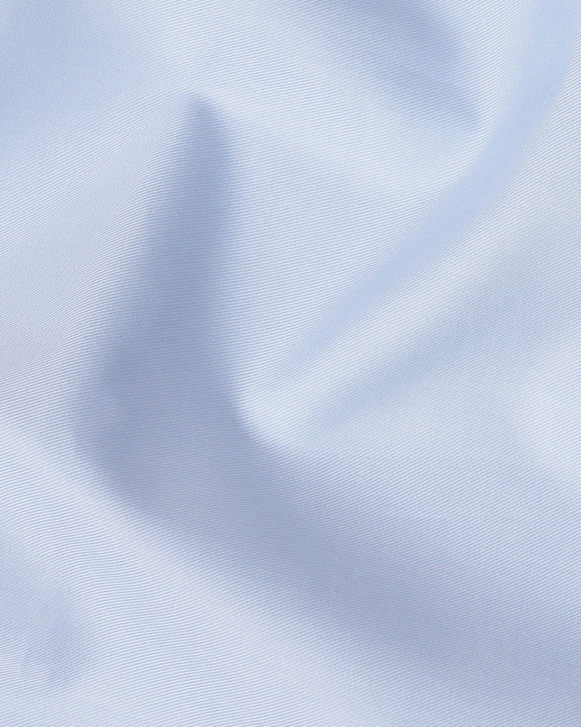 Light Sky Blue Solid Premium 100% Italian Cotton Shirting Fabric, Smooth Plain Weave Design, 150 cms Width, 2.0 Mtrs Cut, Origin Italy-D26611