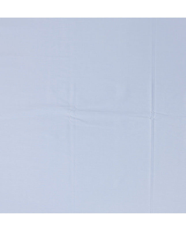 Light Sky Blue Solid Premium 100% Italian Cotton Shirting Fabric, Smooth Plain Weave Design, 150 cms Width, 2.0 Mtrs Cut, Origin Italy-D26611