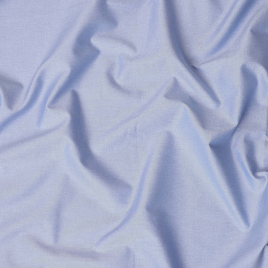 Light Blue Solid Premium 100% Italian Cotton Shirting Fabric, Smooth Plain Weave Design, 150 cms Width, 2.0 Mtrs Cut, Origin Italy-D26610