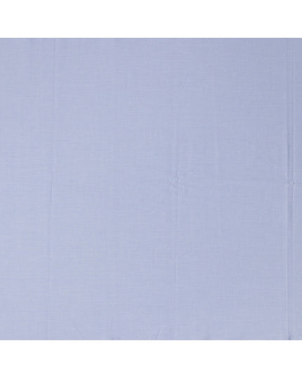 Light Blue Solid Premium 100% Italian Cotton Shirting Fabric, Smooth Plain Weave Design, 150 cms Width, 2.0 Mtrs Cut, Origin Italy-D26610