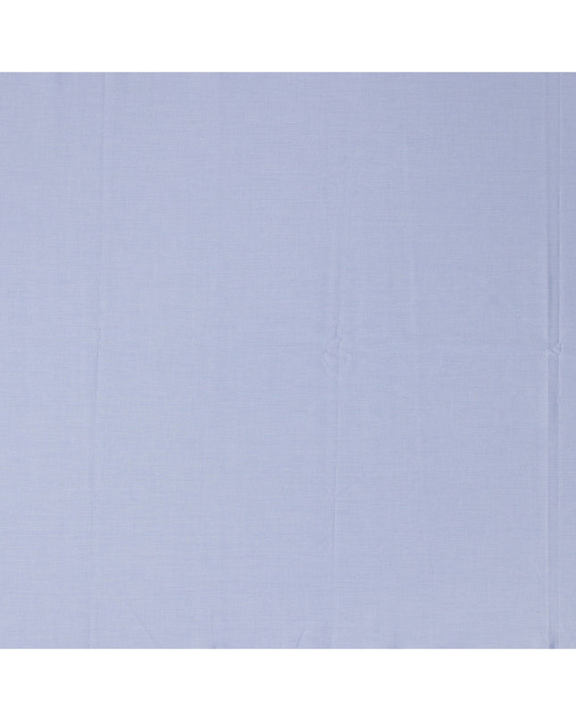 Light Blue Solid Premium 100% Italian Cotton Shirting Fabric, Smooth Plain Weave Design, 150 cms Width, 2.0 Mtrs Cut, Origin Italy-D26610
