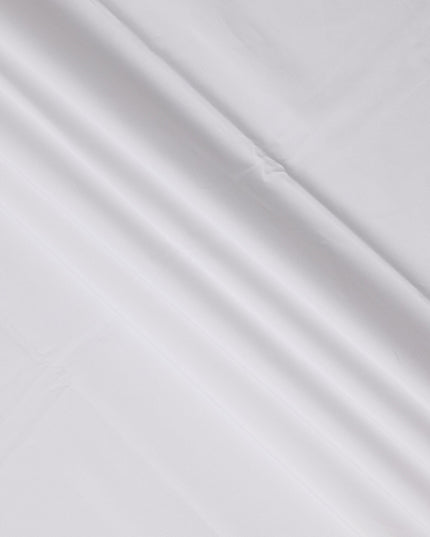 White Solid Premium 100% Italian Cotton Shirting Fabric, Smooth Plain Weave Design, 150 cms Width, 2.0 Mtrs Cut, Origin Italy-D26618