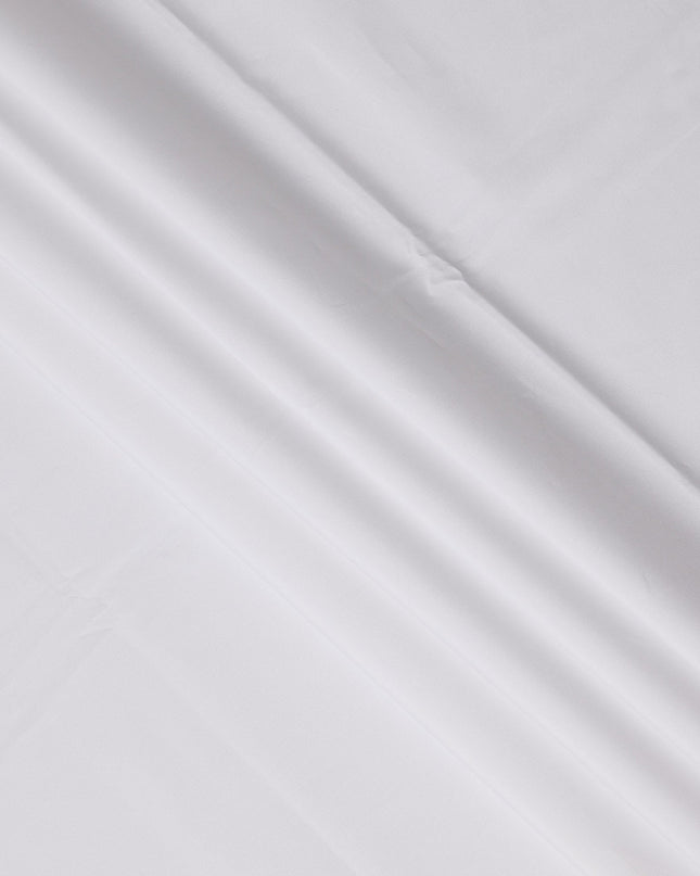 White Solid Premium 100% Italian Cotton Shirting Fabric, Smooth Plain Weave Design, 150 cms Width, 2.0 Mtrs Cut, Origin Italy-D26618