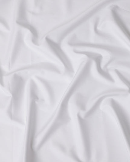 White Oxford Textured Premium 100% Italian Cotton Shirting Fabric, Fine Oxford Weave Design, 150 cms Width, 2.0 Mtrs Cut, Origin Italy-D26619