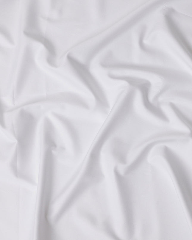 White Oxford Textured Premium 100% Italian Cotton Shirting Fabric, Fine Oxford Weave Design, 150 cms Width, 2.0 Mtrs Cut, Origin Italy-D26619