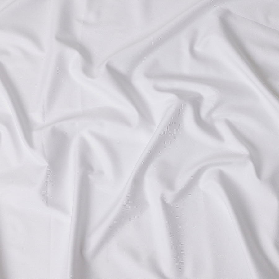 White Oxford Textured Premium 100% Italian Cotton Shirting Fabric, Fine Oxford Weave Design, 150 cms Width, 2.0 Mtrs Cut, Origin Italy-D26619