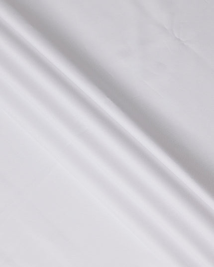 White Oxford Textured Premium 100% Italian Cotton Shirting Fabric, Fine Oxford Weave Design, 150 cms Width, 2.0 Mtrs Cut, Origin Italy-D26619