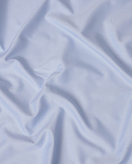 Light Blue Structured Weave Premium 100% Italian Cotton Shirting Fabric, Fine Textured Design, 150 cms Width, 2.0 Mtrs Cut, Origin Italy-D26615