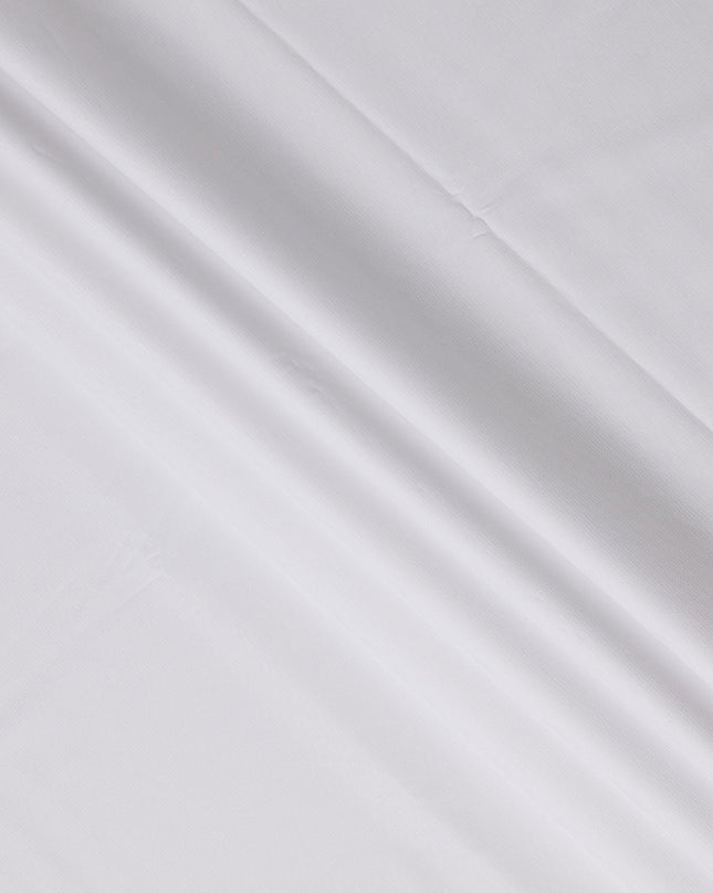 White Textured Dobby Premium 100% Italian Cotton Shirting Fabric, Fine Woven Dobby Design, 150 cms Width, 2.0 Mtrs Cut, Origin Italy-D26617
