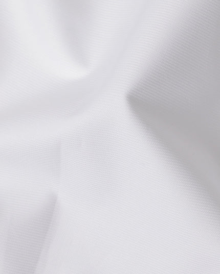 White Herringbone Twill Premium 100% Italian Cotton Shirting Fabric, Fine Herringbone Weave Design, 150 cms Width, 2.0 Mtrs Cut, Origin Italy-D26620