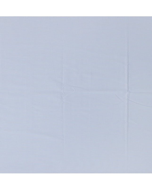 Light Blue Herringbone Textured Premium 100% Italian Cotton Shirting Fabric, Fine Woven Herringbone Design, 150 cms Width, 2.0 Mtrs Cut, Origin Italy-D26614