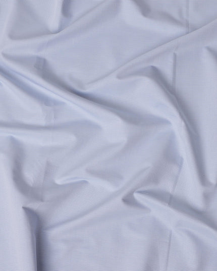 Light Blue Fine Twill Premium 100% Italian Cotton Shirting Fabric, Subtle Twill Weave Design, 150 cms Width, 2.0 Mtrs Cut, Origin Italy-D26616