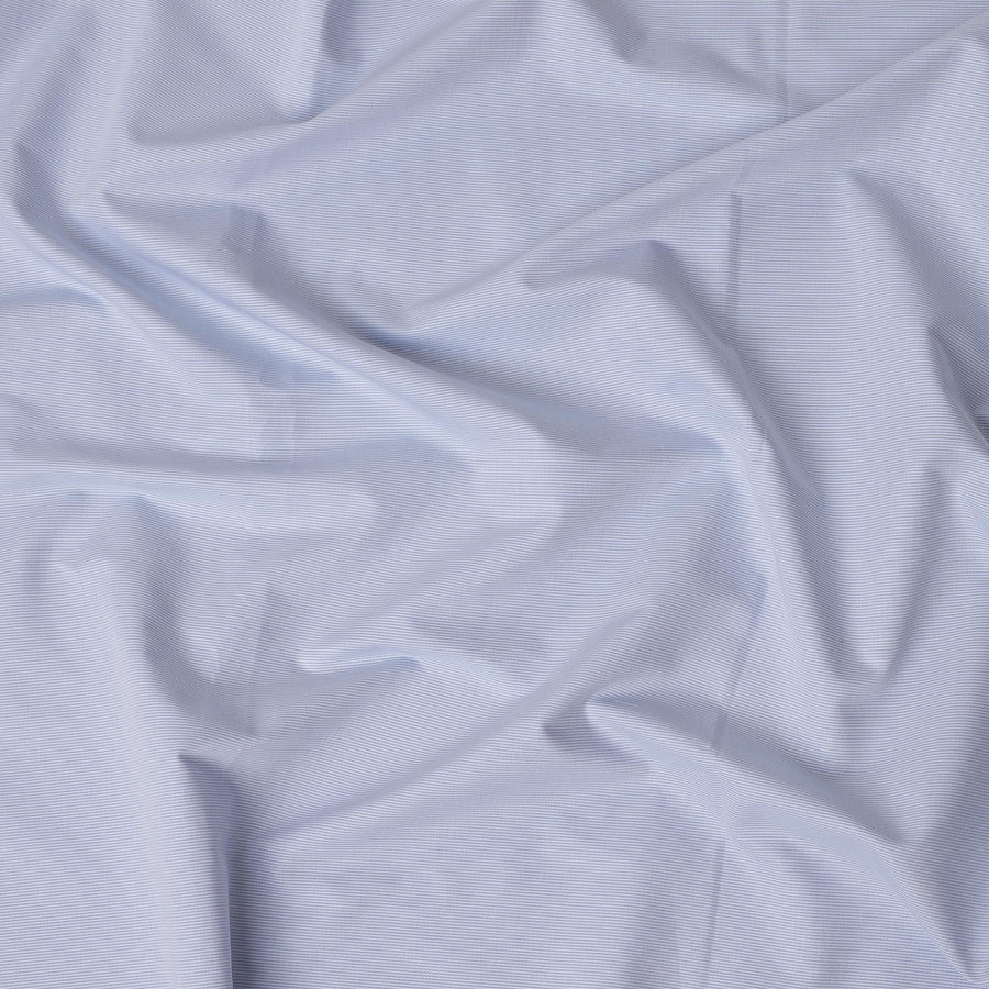 Light Blue Fine Twill Premium 100% Italian Cotton Shirting Fabric, Subtle Twill Weave Design, 150 cms Width, 2.0 Mtrs Cut, Origin Italy-D26616