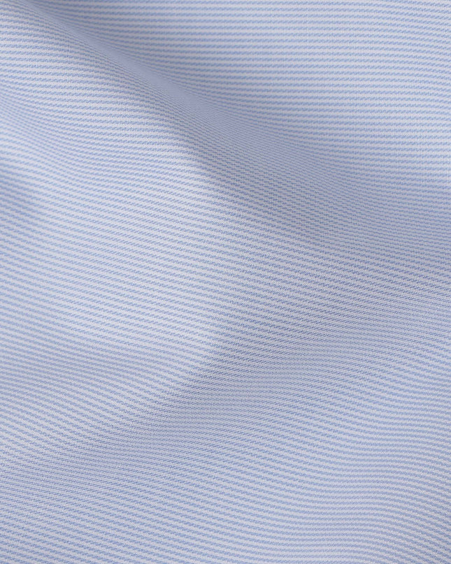 Light Blue Fine Twill Premium 100% Italian Cotton Shirting Fabric, Subtle Twill Weave Design, 150 cms Width, 2.0 Mtrs Cut, Origin Italy-D26616
