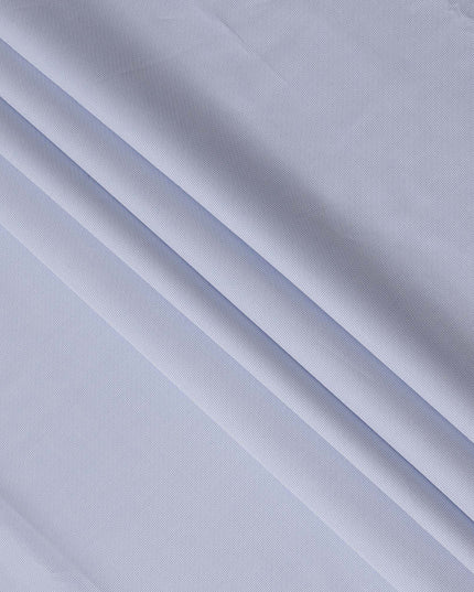 Light Blue Fine Twill Premium 100% Italian Cotton Shirting Fabric, Subtle Twill Weave Design, 150 cms Width, 2.0 Mtrs Cut, Origin Italy-D26616