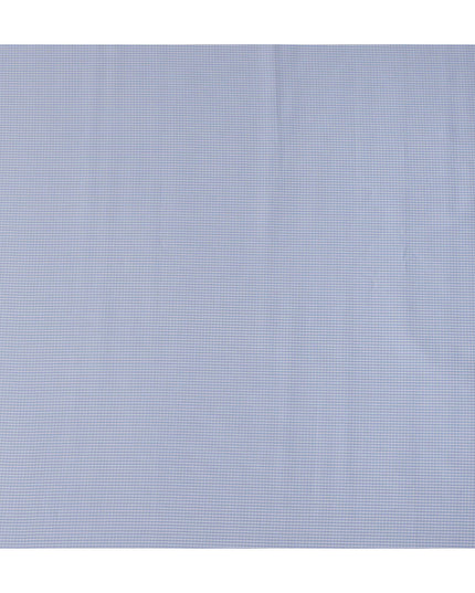 Light Blue Grey Fine Striped Weave Premium Italian 100% Cotton Shirting Fabric 2.0 Mtrs 150 Cms Width Italy-D27844