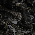 Black and Gold Abstract Burnout Design Silk Blended Velvet Chiffon Fabric, 140 cm Width, Made in China-D26640