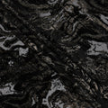 Black and Gold Abstract Burnout Design Silk Blended Velvet Chiffon Fabric, 140 cm Width, Made in China-D26640