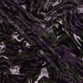 Purple and Green Abstract Patterned Synthetic Blended Velvet Fabric, 140 Cms Width, Made in China-D26337