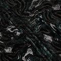 Black and Teal Metallic Abstract Printed Synthetic Burnout Chiffon Velvet Fabric 140 Cms Width China-D28182