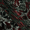 Black and Deep Red Metallic Abstract Printed Synthetic Burnout Chiffon Velvet Fabric 140 Cms Width China-D28187