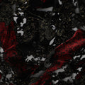 Black and Red Metallic Abstract Printed Synthetic Burnout Chiffon Velvet Fabric 140 Cms Width China-D28184