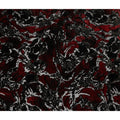 Black and Red Metallic Abstract Printed Synthetic Burnout Chiffon Velvet Fabric 140 Cms Width China-D28184