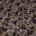 Brown and Gold Floral Burnout Design Silk Blended Velvet Chiffon Fabric, 140 cm Width, Made in China-D26645