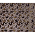 Brown and Gold Floral Burnout Design Silk Blended Velvet Chiffon Fabric, 140 cm Width, Made in China-D26645