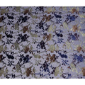 Lavender and Navy Blue Floral Printed Synthetic Burnout Chiffon Velvet Fabric 140 Cms Width China-D28196