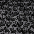 Black Floral Burnout Design Silk Blended Velvet Chiffon Fabric, 140 cm Width, Made in China-D26643