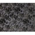 Black and Charcoal Floral Burnout Design Silk Blended Velvet Chiffon Fabric, 140 cm Width, Made in China-D26641