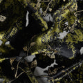 Olive Green and Black Floral Patterned Synthetic Blended Velvet Fabric, 140 Cms Width, Made in China-D26335
