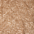 Beige and Brown Floral Printed Synthetic Burnout Chiffon Velvet Fabric 140 Cms Width China-D28198