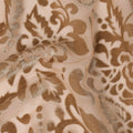 Beige and Brown Floral Printed Synthetic Burnout Chiffon Velvet Fabric 140 Cms Width China-D28198