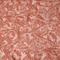 Peach Leaf Printed Synthetic Burnout Chiffon Velvet Fabric 140 Cms Width China-D28199