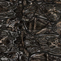 Black and Bronze Ornamental Paisley Printed Synthetic Burnout Chiffon Velvet Fabric 140 Cms Width China-D28188