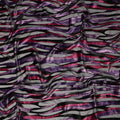Grey and Purple Abstract Striped Printed Synthetic Burnout Chiffon Velvet Fabric 140 Cms Width China-D28190