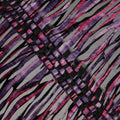 Grey and Purple Abstract Striped Printed Synthetic Burnout Chiffon Velvet Fabric 140 Cms Width China-D28190