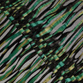 Grey and Green Metallic Abstract Striped Printed Synthetic Burnout Chiffon Velvet Fabric 140 Cms Width China-D28191