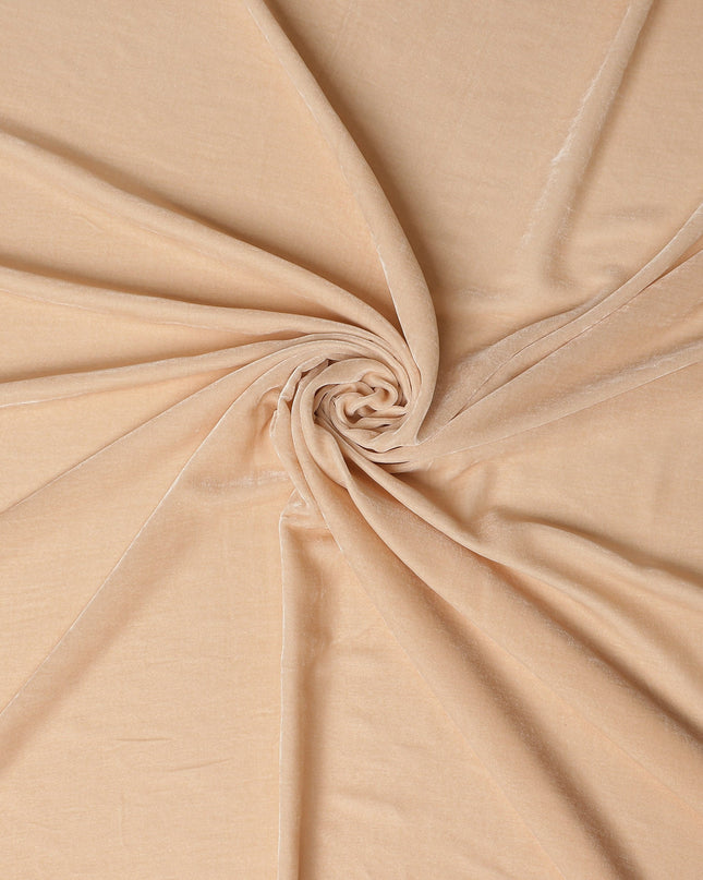 Champagne Beige Silk Blended Velvet Plain Luxury Fabric Soft Sheen Rich Texture Draping Material 140 Cms From South Korea-D27266
